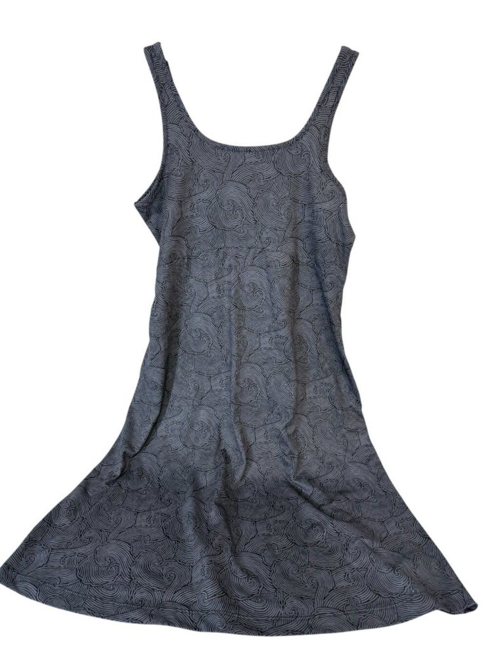 Columbia PFG Sleeveless Tank Dress Size S/P Gray/Black Abstract Scoop Neck
